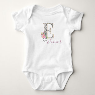 Eleanor Name Baby Outfit Letter Romper Floral Girl