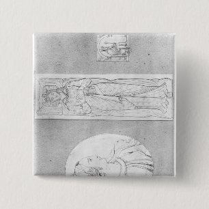 Eleanor of Aquitaine : Portrait in Profile 2 Inch Square Button