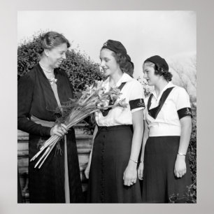 Eleanor Roosevelt and Girls, 1938 Poster