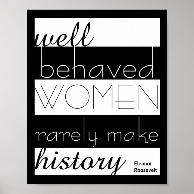 Eleanor Roosevelt cite un poster sur les femmes (Devant)