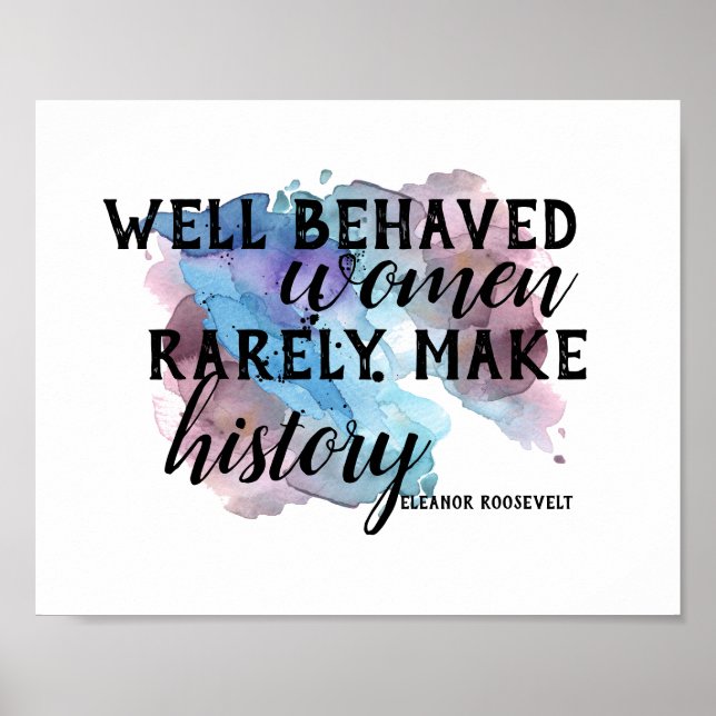 Eleanor Roosevelt cite une affiche sur les femmes (Devant)