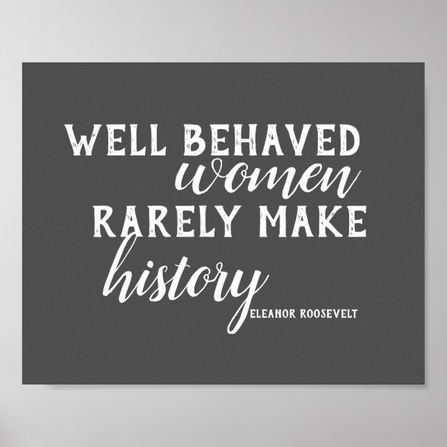 Eleanor Roosevelt cite une affiche sur les femmes (Devant)