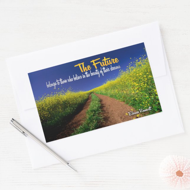 Eleanor Roosevelt Inspirational Quote "The future" Sticker (Envelope)