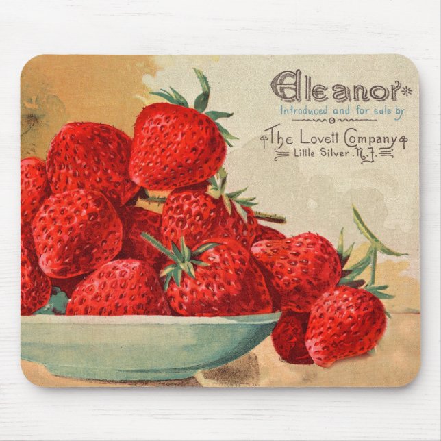 Eleanor Strawberry Seed Packet Mousepad (Front)