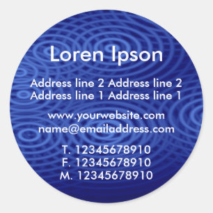 Elecric Rain Blue Business / Profile Classic Round Sticker