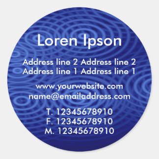 Elecric Rain Blue Business / Profile Classic Round Sticker