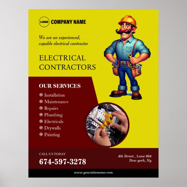 Elecrical Contractors Customs Poster (Front)