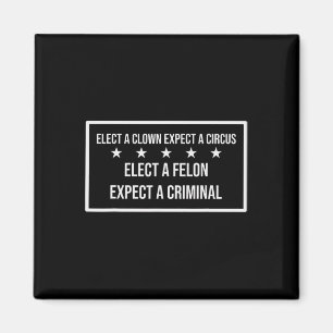 Elect A Felon Expect A Criminal Elect Clown Expect Magnet