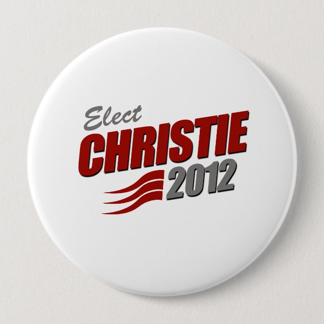 ELECT CHRIS CHRISTIE 4 INCH ROUND BUTTON (Front)