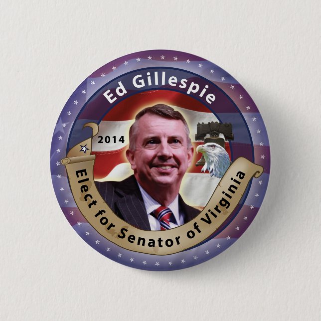 Elect Ed Gillespie for Senator of Virginia 2 Inch Round Button (Front)