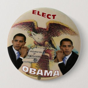 Elect Obama Liberty Bell 4-Inch Button