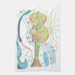 Electic guitar stum beach life kitchen towel
