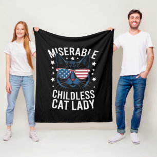 Election 2024 Childless Cat Lady Feminist Voting  Fleece Blanket