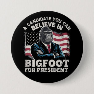 Election 2024 Funny Vote Sasquatch USA 3 Inch Round Button