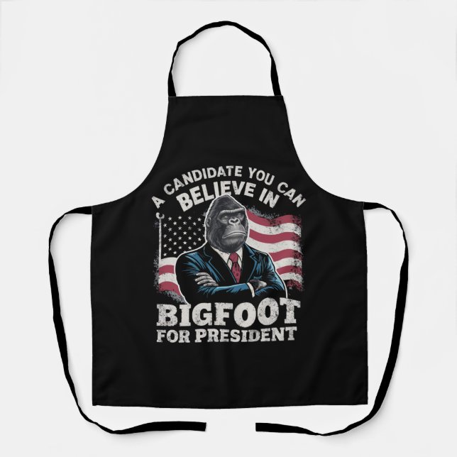 Election 2024 Funny Vote Sasquatch USA Apron (Front)