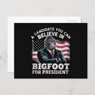 Election 2024 Funny Vote Sasquatch USA Postcard