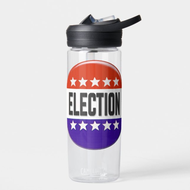 Election Button Water Bottle (Left)