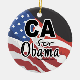 Election California for Obama Ceramic Ornament