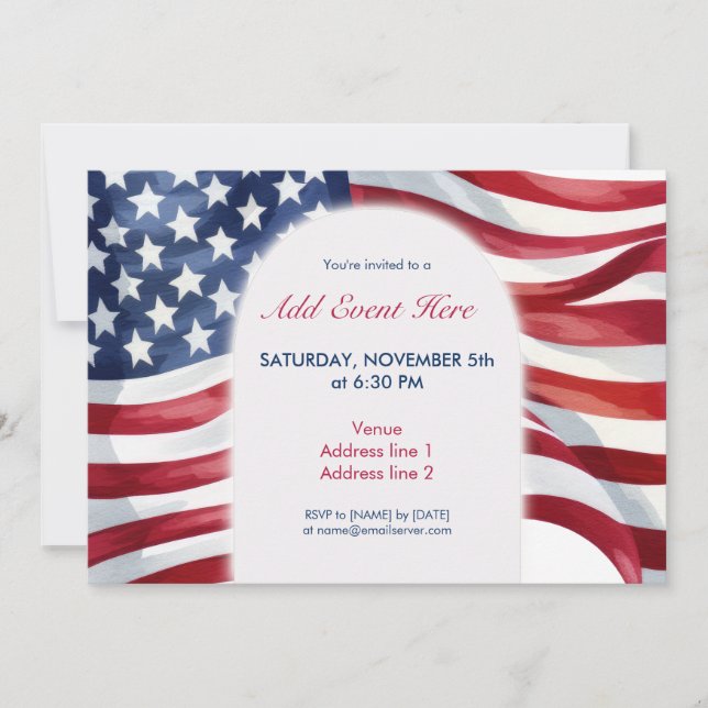 Election Campaign American Flag Party Invitation (Front)