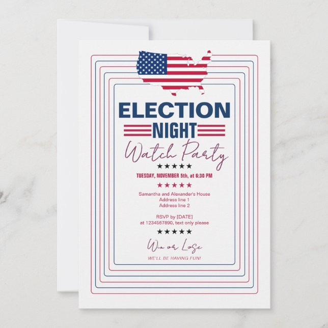 Election Campaign Election Night Party Invitation (Front)