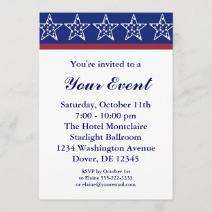 Election Campaign Party Invitations or 4th of July