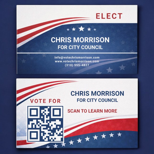 Election Campaign QR Code Business Card (Creator Uploaded)