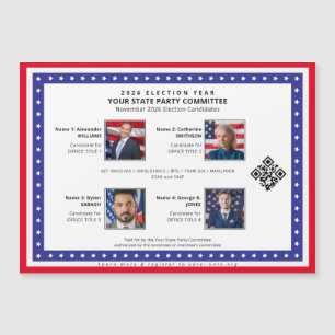 Election Candidate Political Magnetic Slate Card
