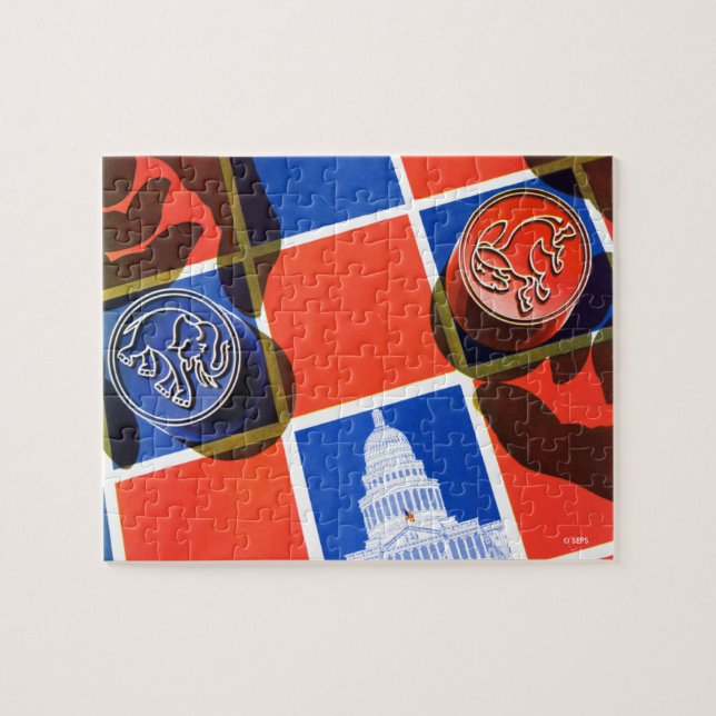 Election Chequerboard Jigsaw Puzzle (Horizontal)