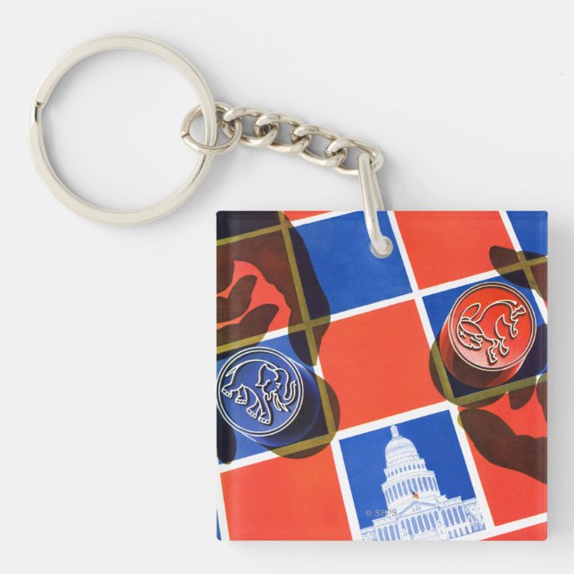 Election Chequerboard Keychain (Front)