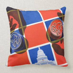 Election Chequerboard Throw Pillow