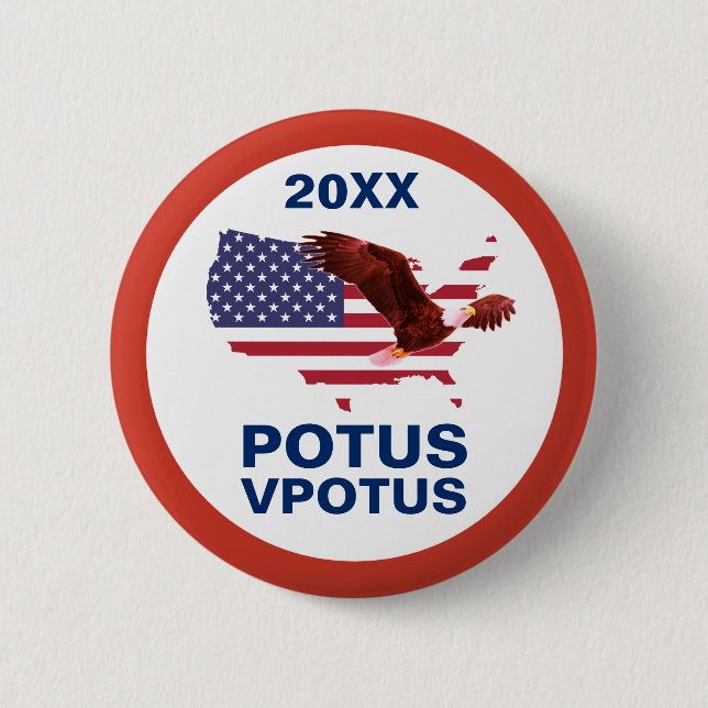 Election Customizable Vote Potus Eagle Button (Front)