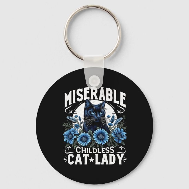 Election Day Cat Ladies Miserable Childless Cat La Keychain (Front)