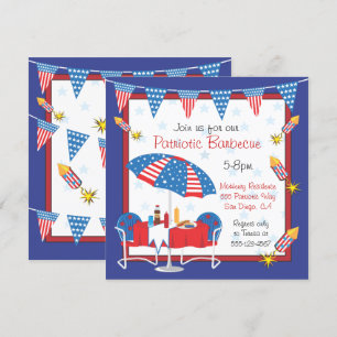 Election Day Patriotic Picnic BBQ Party Invitation