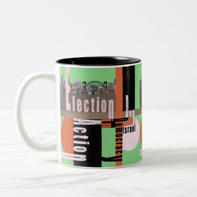 Election Day Typography Two-Tone Coffee Mug (Left)