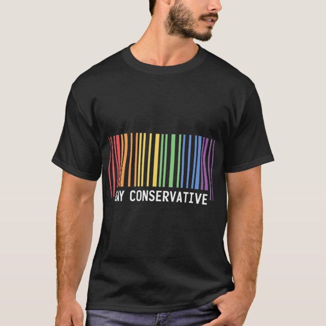 Election Gay Republican Conservative T  Barcode T-Shirt (Front)