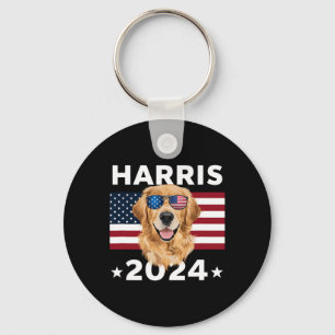 Election Kamala Harris 2024 Golden Retriever Dog U Keychain