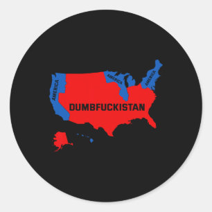 Election Map 2024 United States Of America Dumbfor Classic Round Sticker