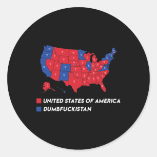 Election Map 2024 United States Of America Dumbfor Classic Round Sticker