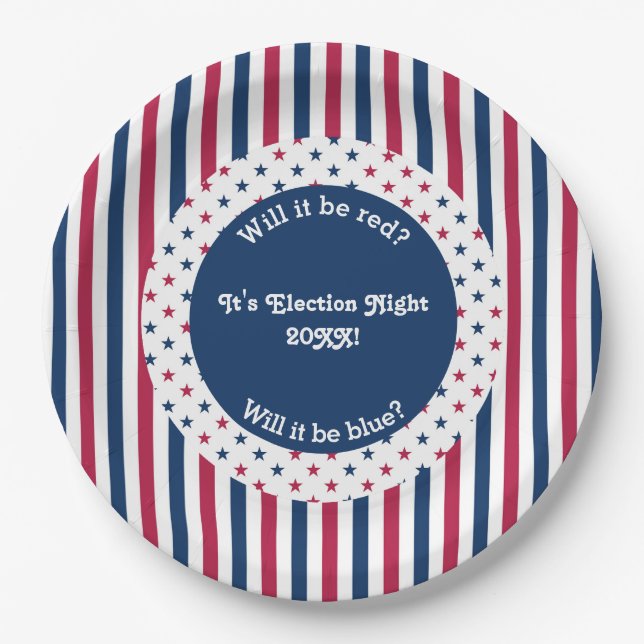 Election Night Party Celebration 2024  Paper Plate (Front)