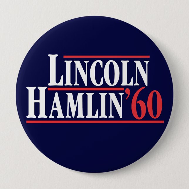 Election of 1860 - The Party of Lincoln 4 Inch Round Button (Front)