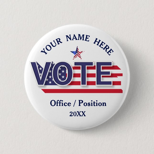 Election Political Campaign  2 Inch Round Button (Front)