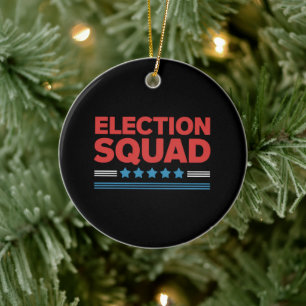 Election Squad 2024 Election Democrat Republican Ceramic Ornament