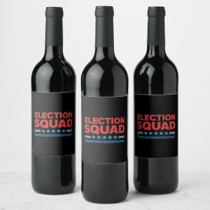 Election Squad 2024 Election Democrat Republican  Wine Label