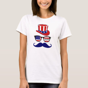 Election T-shirt with Hat, Glasses and Moustache