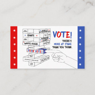Election Voting Block Tower More at Stake Progress Business Card