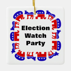 Election Watch Party Ceramic Ornament