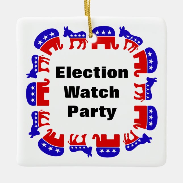 Election Watch Party Ceramic Ornament (Front)
