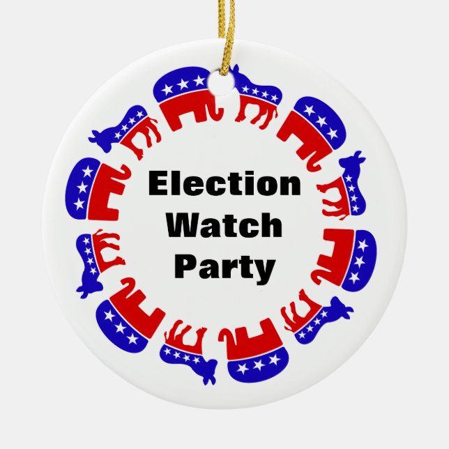 Election Watch Party Ceramic Ornament (Front)