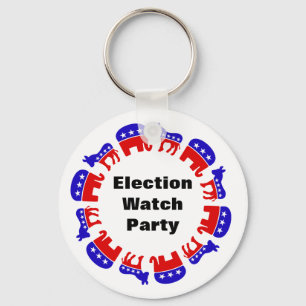 Election Watch Party Keychain