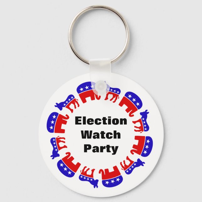 Election Watch Party Keychain (Front)